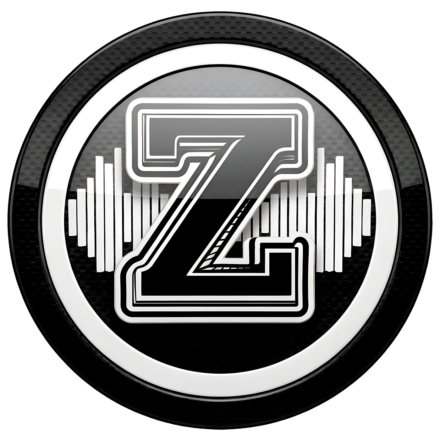 Zicosis Rec: emblema metálico Z con ondas de sonido